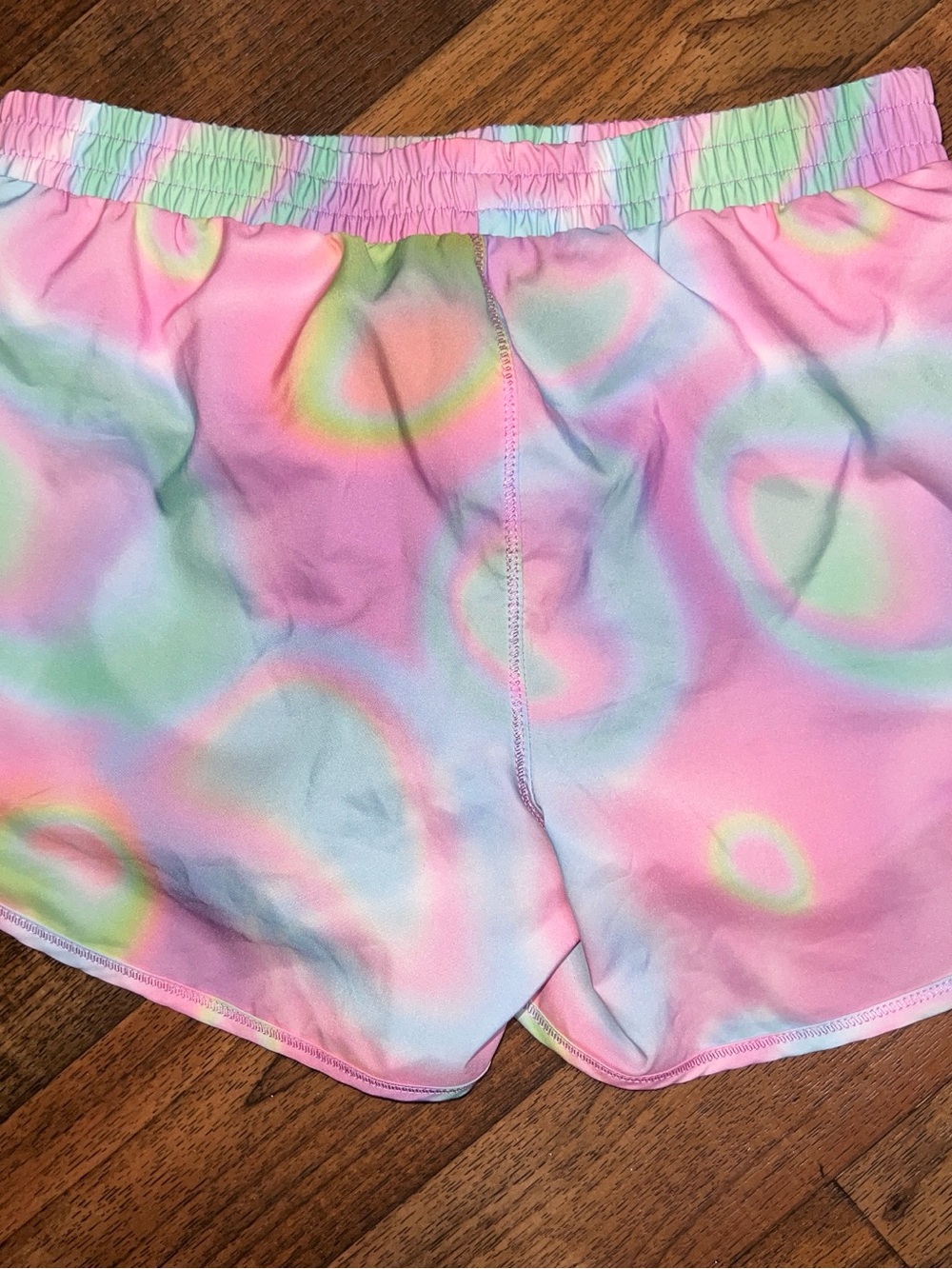 all in motion Pastel Tie-Dye Athletic Shorts - Pink, Mint, Yellow - Picture 2 of 4
